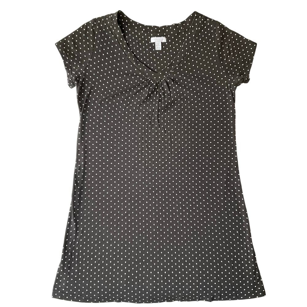 Charter Club Intimates Women Dress size M Short Sleeve V-neck Above Knee Black